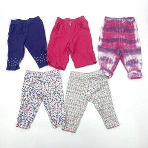 6 MONTHS Set of 5 Baby Girl Bottoms Pants Shorts Random Brands